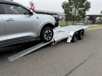 16.4×6.6ft Tandem Car Trailer Galvanised Punched Floor ATM 3500kg