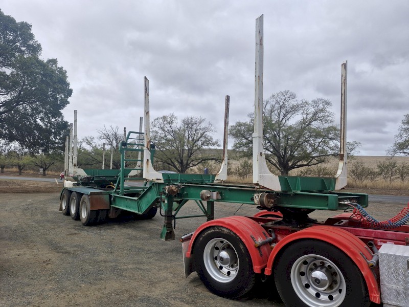 1998 Blackwoods Tri Axle B Double Set Log Trailers