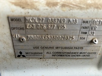 2002 Mitsubishi Triton Single Tray Ute