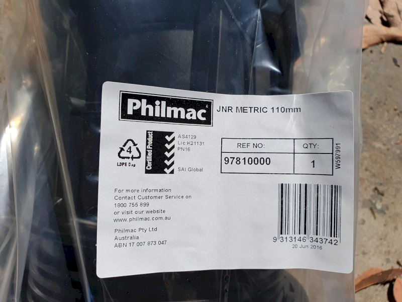  Philmac 110 mm Polly pipe joiners