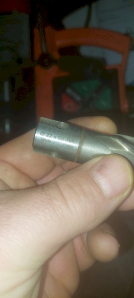 magnetic base drill- Excision with 3 cutters.