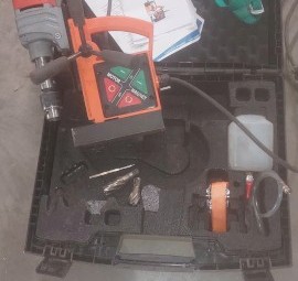 magnetic base drill- Excision with 3 cutters.