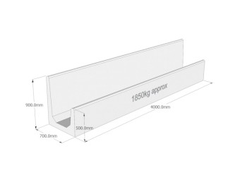 Concrete Customisable Height Feed Troughs 700 wide x 4000 long for Cattle Feedlots - Ag-Crete