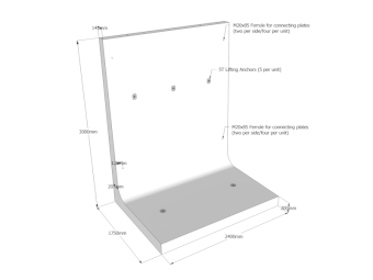 Ag-Crete L-Block Retaining Walls 3m high x 2.4m long x 1.75m wide