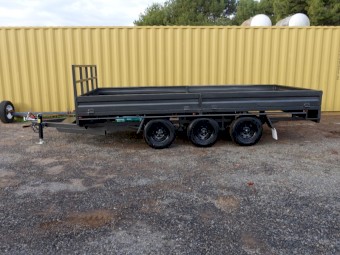 Tri-Axle 16 x 8, Flat top, Drop side, 3500 kg Trailer