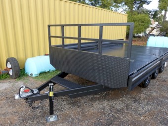 Tri-Axle 16 x 8 ft, Flat top, Drop sides, 3500 Kgs Trailer 