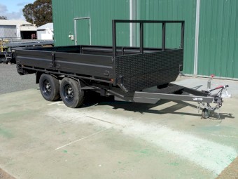 12 x 7 ft, Flat top Tipper, Drop sides, 3500 kgs,  Heavy duty Trailer
