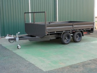 12 x 7 ft, Flat top Trailer, Drop sides, 3500 kgs, Heavy duty Trailer.