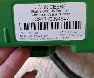 2021 John Deere 6000 Starfire Receiver