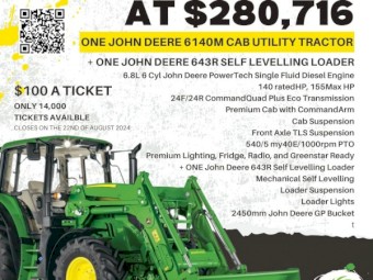 *WIN* A JOHN DEERE 6140M TRACTOR WITH A 643R SELF LEVELLING LOADER