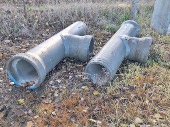 90 Degree bend Concrete irrigation pipes