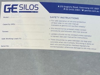 GE 22m3 (Approx. 13T) Pellet Silo