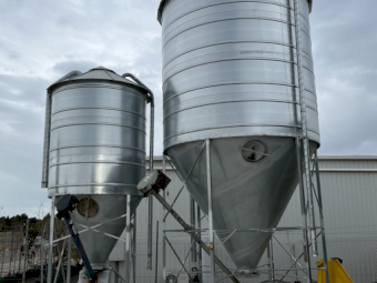 1 x Grain Silo with Auger 24T & 1 x Pellet Silo with Auger 9T