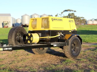 New Bruder agricultural farm compressor AG176 on heavy-duty trailer