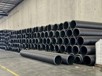 Corrugated Stormwater Pipe for Road Culverts - SN8 (sizes available 225mm 300mm 375mm 450mm 525mm 600mm 750mm 900mm 1050mm)