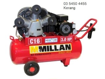McMillan C16 Portable Air Compressor 328LPM 3HP 60L 15amp