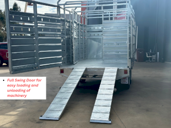 12x7 CATTLE TRAILER & FLAT TOP 2 IN 1 TRAILER ATM 3500KG WITH RAMP REMOVABLE CRATE CAGE