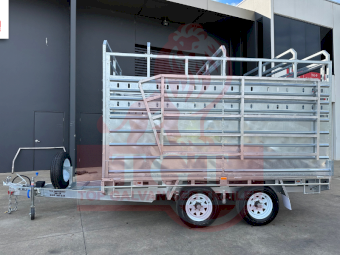 12x7 CATTLE TRAILER & FLAT TOP 2 IN 1 TRAILER ATM 3500KG WITH RAMP REMOVABLE CRATE CAGE