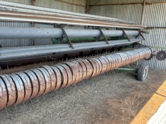 John Deere 930 header front with Smale Pea Plucker