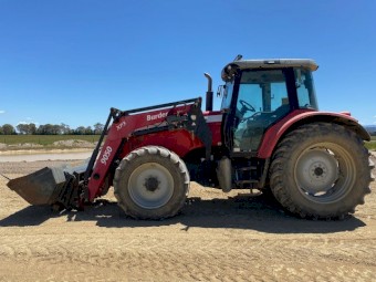 2010 MASSEY FERGUSON 5465 TRACTOR WITH LOADER BUCKET FORKS