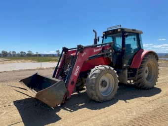 2010 MASSEY FERGUSON 5465 TRACTOR WITH LOADER BUCKET FORKS