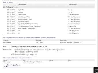 54mt  Barley Hay  650kg 8x4x3 Bales
