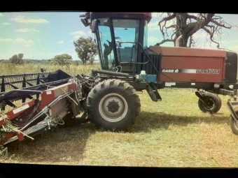 Case WDX 1701 Windrower with UD Transport Truck