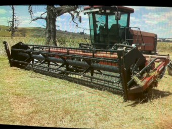 Case WDX 1701 Windrower with UD Transport Truck