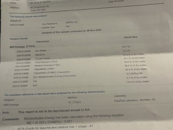 60mt Vetch Hay 650-700kg 8x4x3 Bales