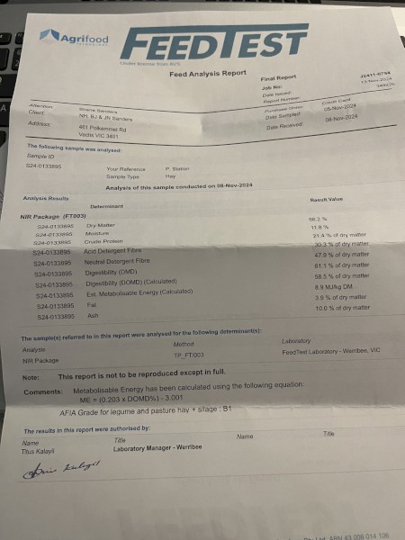 50mt Vetch Hay 650-700kg 8x4x3 Bales