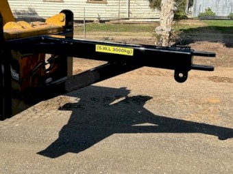 Brand New JCB Telehandler Engineered Lifting Jib. 3000KG rated. Australian made, 9mm RHS Frame. 40mm Qfit lugs, 1300mm reach.