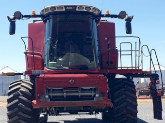 2021 Case IH 7250 Combine with 2021 Macdon D140 Front & Trailer
