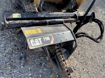 T9B Caterpillar Trencher attachment with manual side shift suit skid steer wheeled loader or track loader
