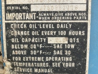 Lincoln welder/genset with Onan twin cyl. petrol engine