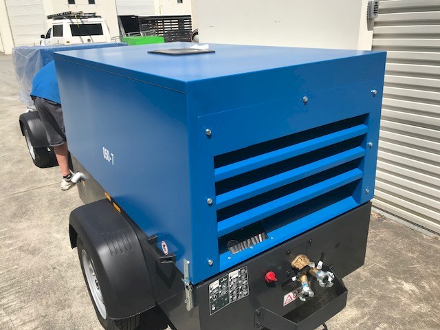 185 cfm by New Atlas Copco, powered by the reliable Kubota 1505v- T 4 cylinder  diesel turbo engine, portable Air Compressor