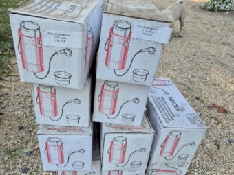 Greenhouse sulphur pots. Brand new. Never used. Still in boxes. Less than half price