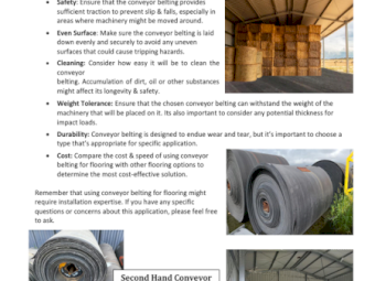 Conveyor Belt Flooring application for Rural / Industrial Commercial Machinery Storage Sheds