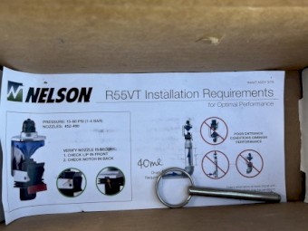 Nelson R55VT pivot end nozzle