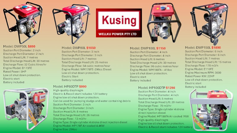 Diesel Water Transfer & Trash Pumps - From $890