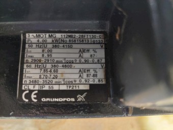 Grundfos NP80-65-125 Centrifugal Pumps