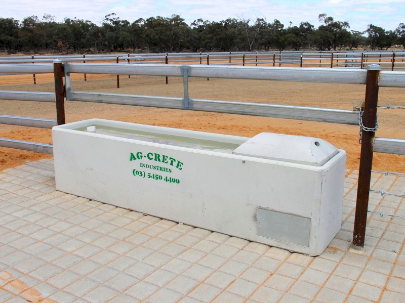 CONCRETE AG-CRETE FEEDLOT WATER TROUGHS 10' / 3M - ENCLOSED PLUMBING - AG-CRETE