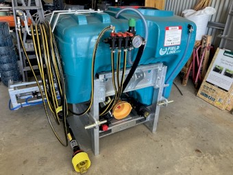 Brand New Never Used Field Link 600 litre 3 point linkage tractor sprayer fitted with 6 metre steel flat fold boom with breakaway complete with non-drip nozzles, plumbed centre/left/right, universal boom mount with slides 