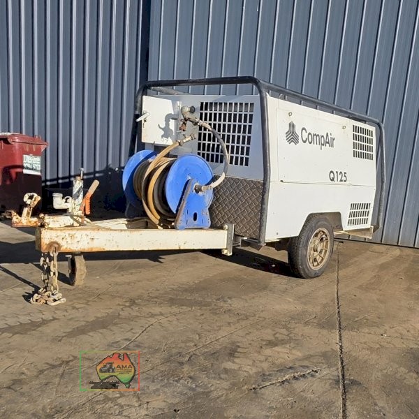 Compair Q125 125CFM Diesel Rotary Screw Compressor + Hose Reel & Blowgun