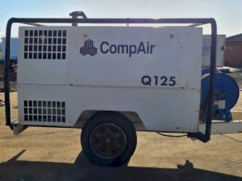 Compair Q125 125CFM Diesel Rotary Screw Compressor + Hose Reel & Blowgun