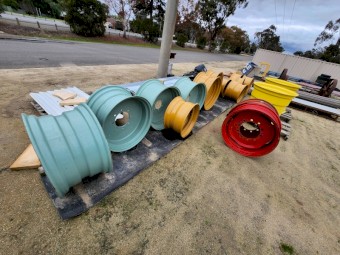 Selection of wheel rims suitable for chaser bins,muck spreaders and vacuum tanks 6 and 8 stud euro pattern  $660 per pair