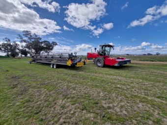 2022 Massey Ferguson WR9980 Windrower with Front and Mower Conditioner