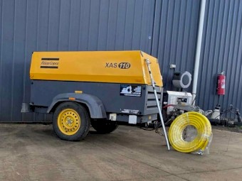 Atlas Copco XAS 110 Compressor + Blowgun & 20m 3/4