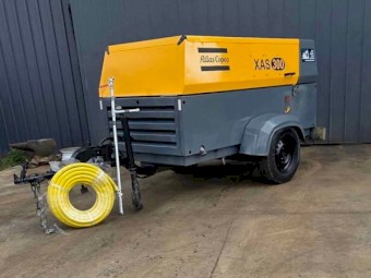 Atlas Copco XAS 300 Compressor + Blowgun & 20m 3/4" Air Hose