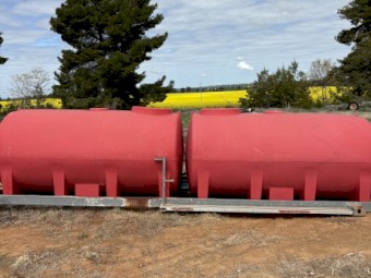14000lt Rapid spray poly tanks on 20 foot  skel mounts