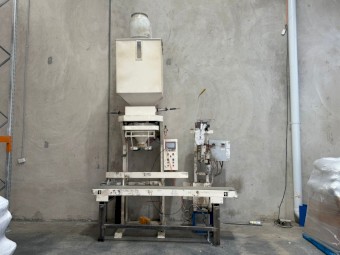 Semi automatic WPP bagging machine with load cells and weigh scale.